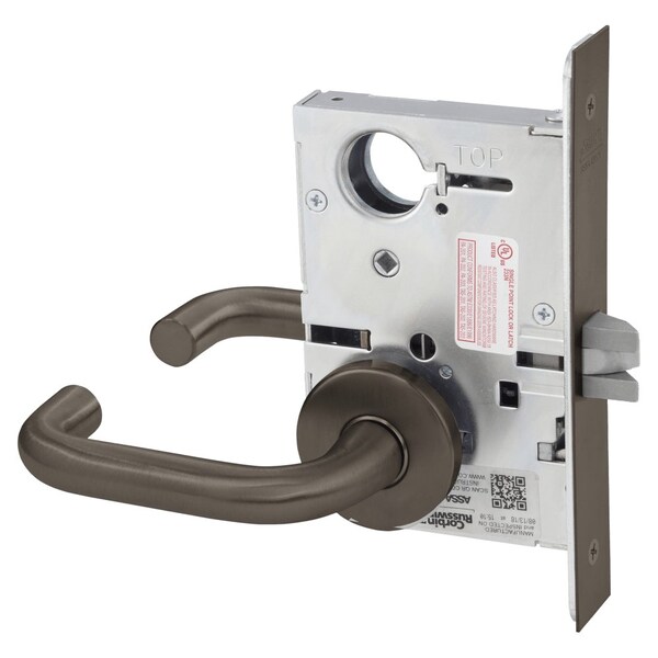 Passage or Closet Mortise Lock, LS Lever, A Rose, Oil Rubbed Bronze